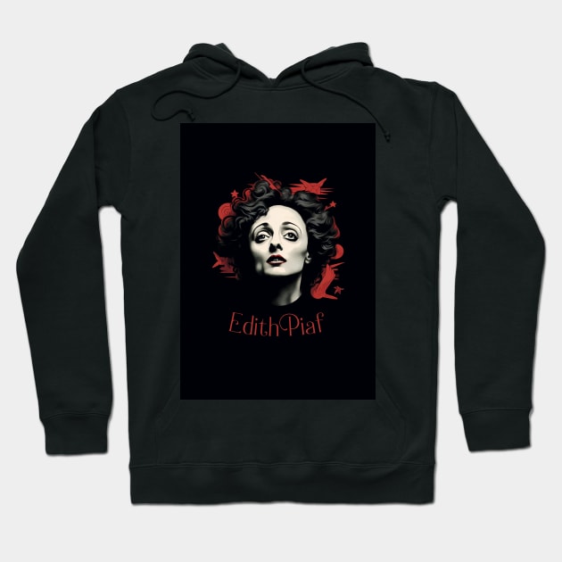 Dessin Edith Piaf - portrait - vector Hoodie by Labonneepoque